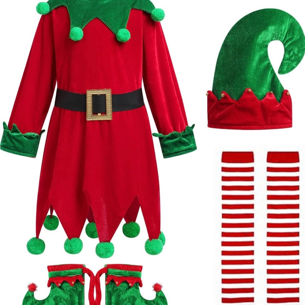 Elf costume set of 2;Dad & daughter; Daddy & Me Elf costumes